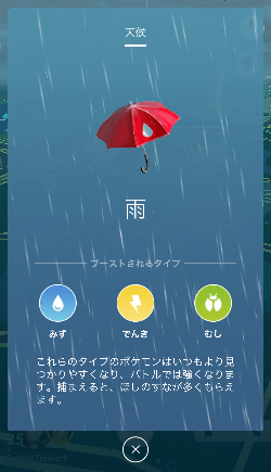 ポケモンGO　雨