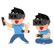 VRゲームをプレイする人のイラスト